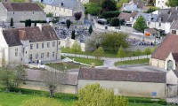 Vue aérienne côté champs - Domaine de la Baronnie