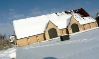 Grange, les 2 entrées - Baronnie sous la neige